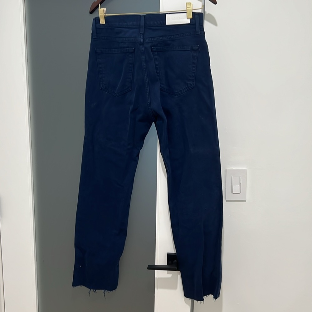 Re/Done Dark Wash Blue Jeans - Picture 3 of 5
